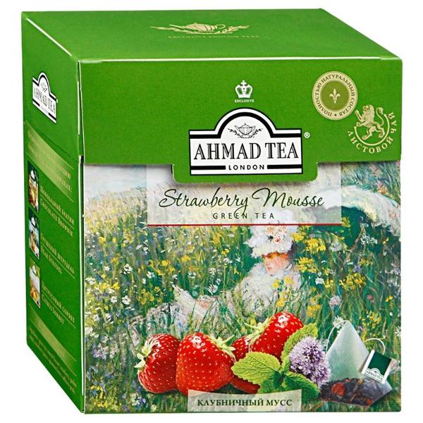 Чай зеленый Ahmad tea Strawberry mouss в пирамидках