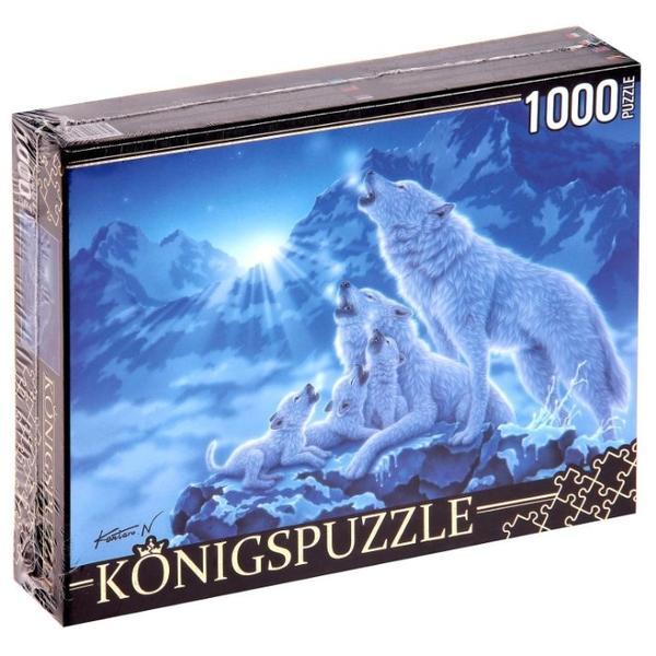 Пазл Рыжий кот Konigspuzzle Волки и ночные горы (МГК1000-6476), 1000 дет.