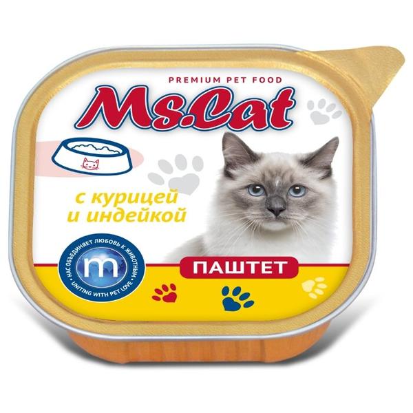 Корм для кошек Ms.Cat с индейкой, с курицей 100 г (паштет)