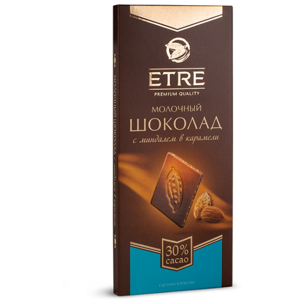 Шоколад O'Zera ETRE молочный с миндалем в карамели