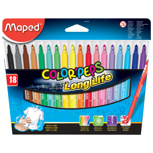 Maped Фломастеры Color'Peps Long Life (845021), 18 шт.