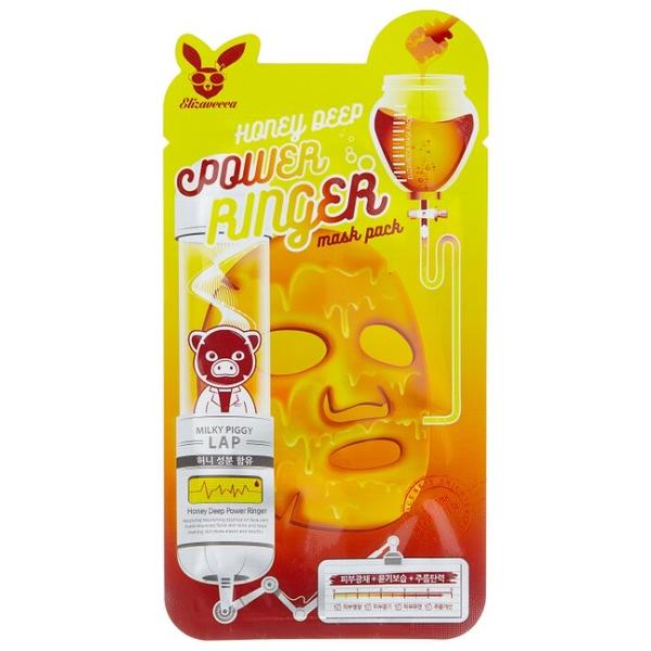 Elizavecca питательная тканевая маска с экстрактом мёда Honey Deep Power Ringer Mask Pack