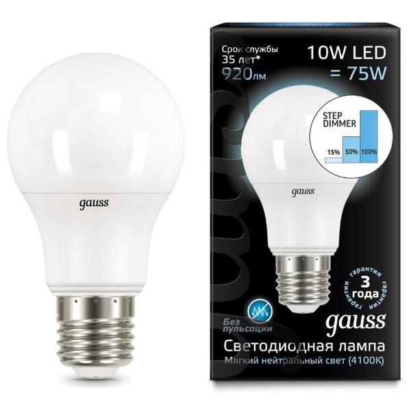 Лампа светодиодная gauss 102502210-S, E27, A60, 10Вт