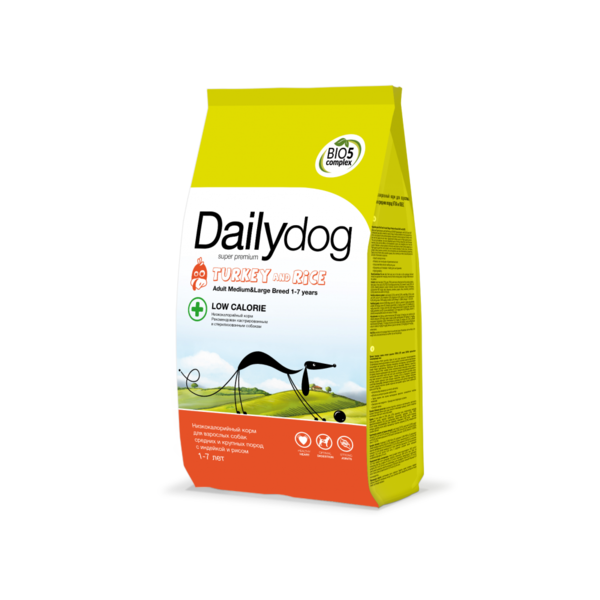 Корм для собак Dailydog Adult Medium and Large Breed Low Calorie turkey and rice