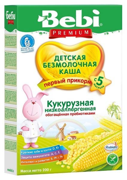 Bebi Безмолочная кукурузная с пребиотиками (с 5 месяцев) 200 г